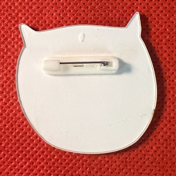 Black and White Dog with a Tear and Pink Cheeks Acrylic Pin Brooch Backpack Pin - Picture 4 of 4